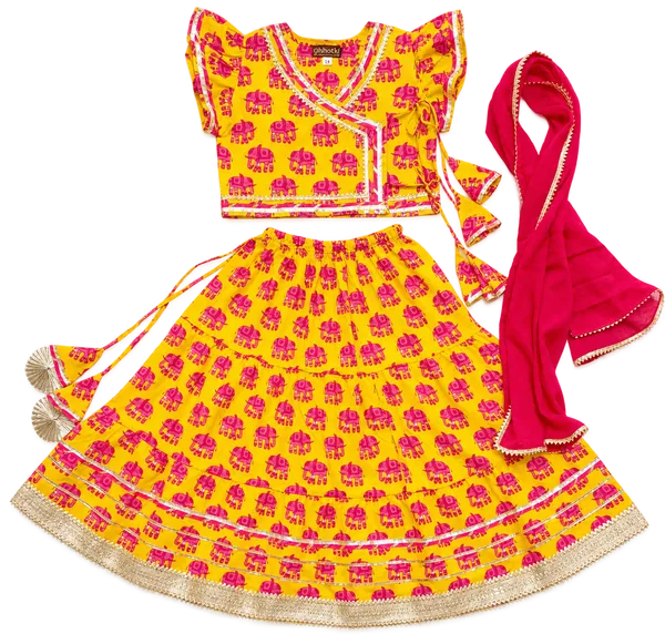 Yellow_Pink_Cambric_Cotton_Angrakha_Lehenga_Choli_For_Girls