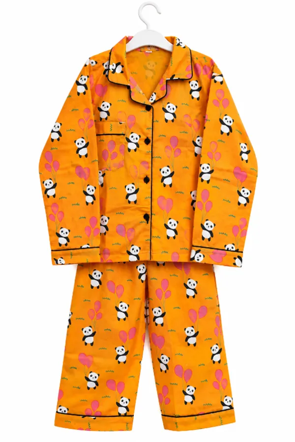 Orange_Cotton_Panda_Printed_Night_Suit_For_Kids