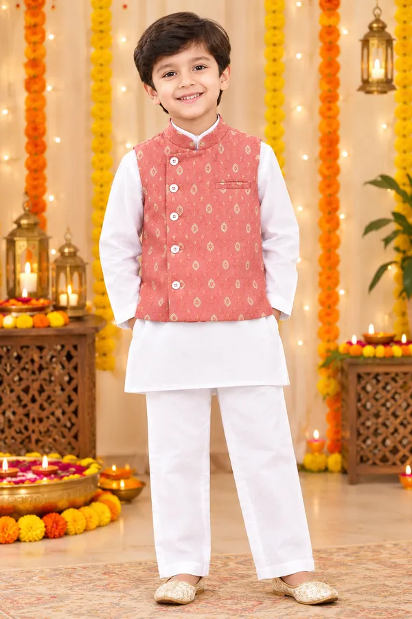 Pink_Silk_Cotton_Ethnic_Koti_Set_For_Boys