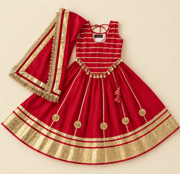 Red_Traditional_Lehenga_Choli_For_Girls