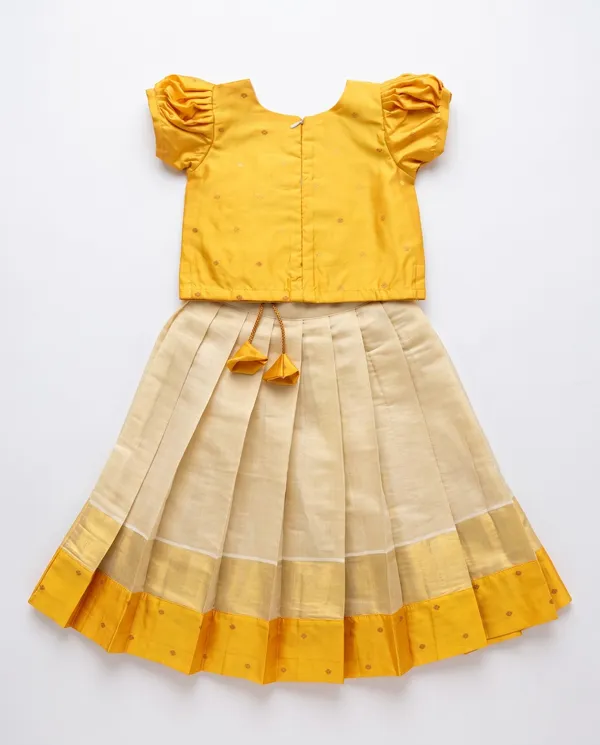 Mustard_Golden_Taffeta_Silk_Lehenga_Choli_For_Girls