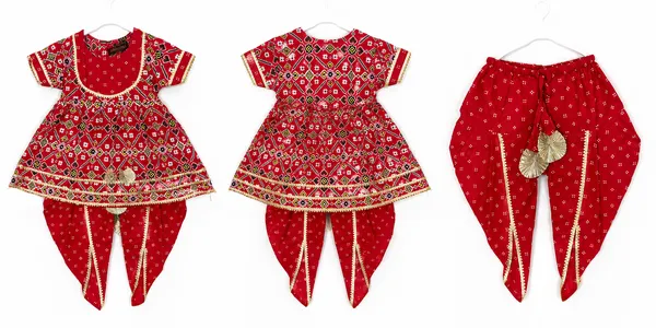 Red_Cambric_Cotton_Ethnic_Dhoti_Set_For_Girls