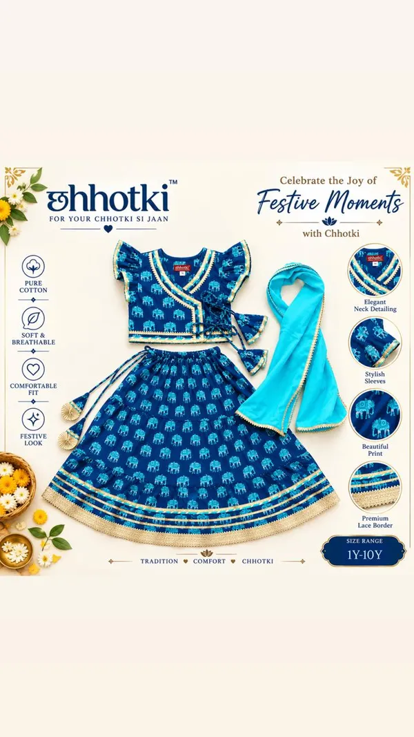 Blue_Turquoise_Cambric_Cotton_Angrakha_Lehenga_Choli_For_Girls