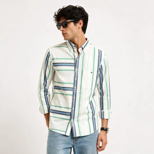 Tommy_Hilfiger_White_Striped_Shirt