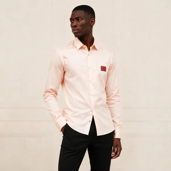 Balmain_Paris_Front_Metal_Logo_And_Leather_Patch_Pink_Shirt_Big_Size