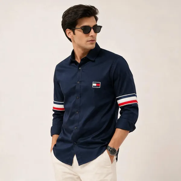 Tommy_Hilfiger_Side_Strip_Big_Size_Navy_Blue_Shirt