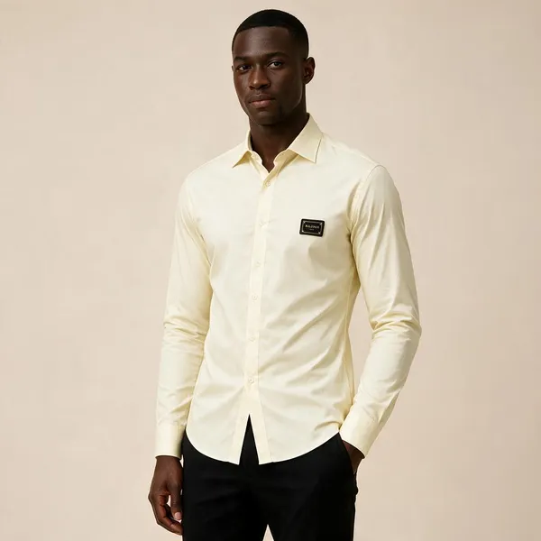 Balmain_Paris_Front_Metal_Logo_And_Leather_Patch_Light_Yellow_Shirt_Big_Size