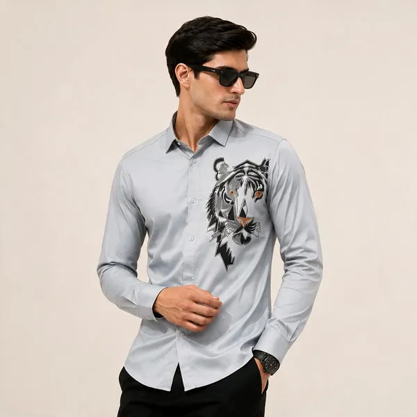 Balmain_Paris_Tiger_Imported_Grey_Shirt