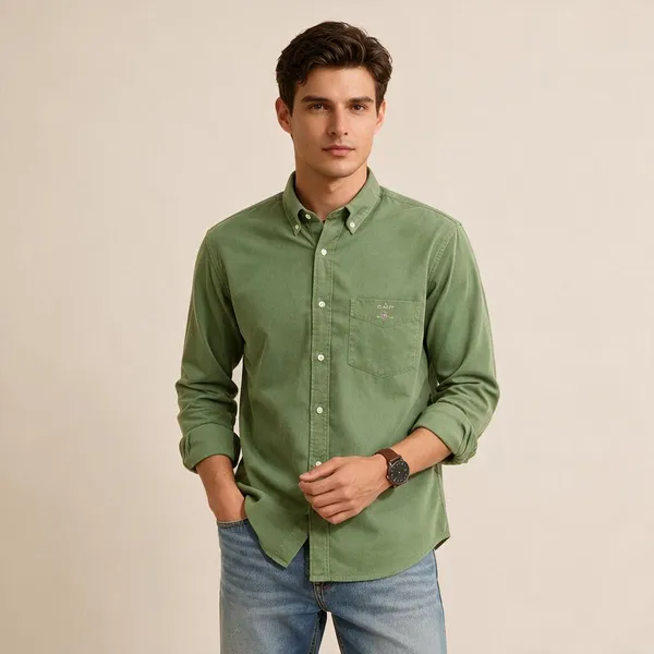 Gant_Linen_Moss_Green_Shirt