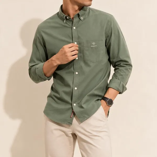 Gant_Linen_Military_Green_Shirt