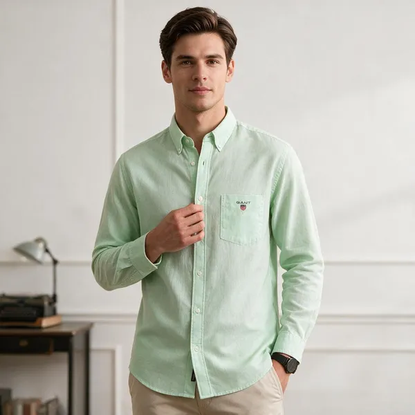Gant_Linen_Pistachio_Green_Shirt