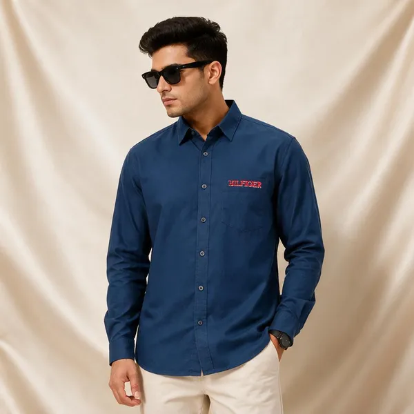Tommy_Hilfiger_Navy_Blue_Shirt