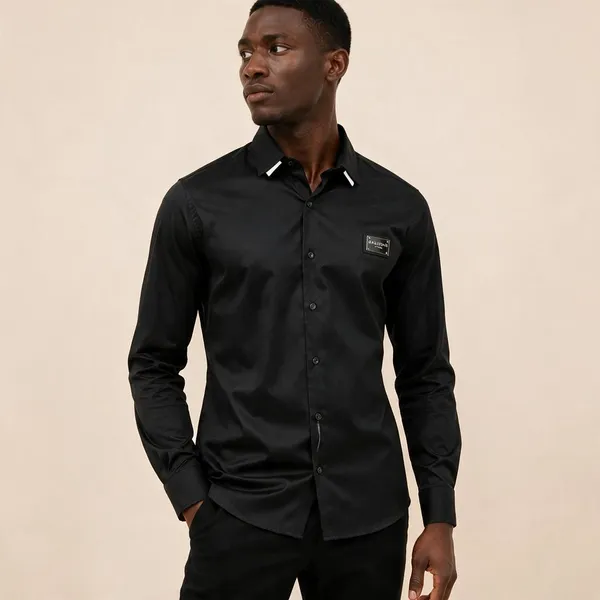 Balmain_Paris_Steel_Logo_Black_Shirt