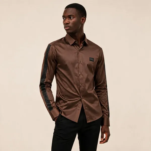 Balmain_Paris_Side_Strip_Brown_Shirt