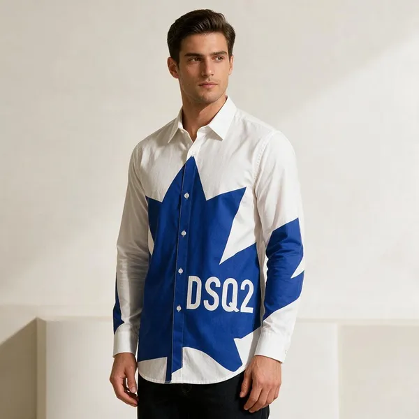 Dsquared2_White_Royal_Blue_Shirt