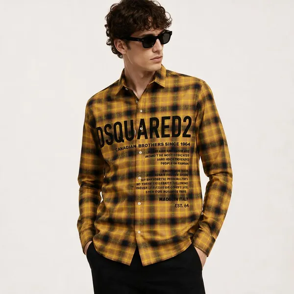 Dsquared2_Yellow_Check_Shirt