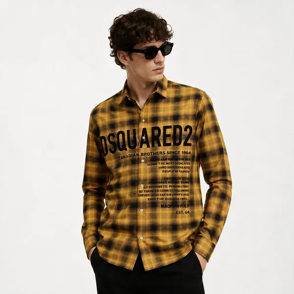 Dsquared2_Yellow_Check_Shirt