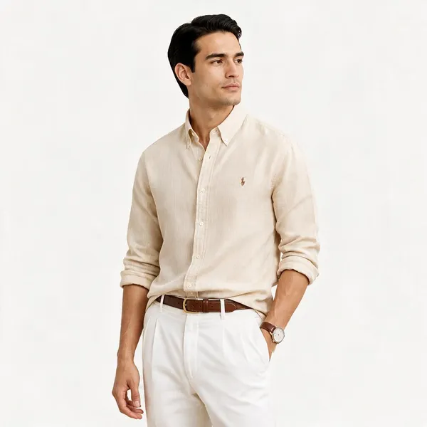 Polo_Ralph_Lauren_Linen_Tan_Shirt