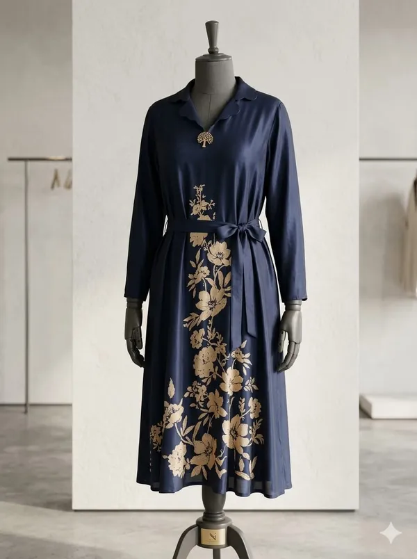 Navy_Satin_Shirt_Dress_for_Women