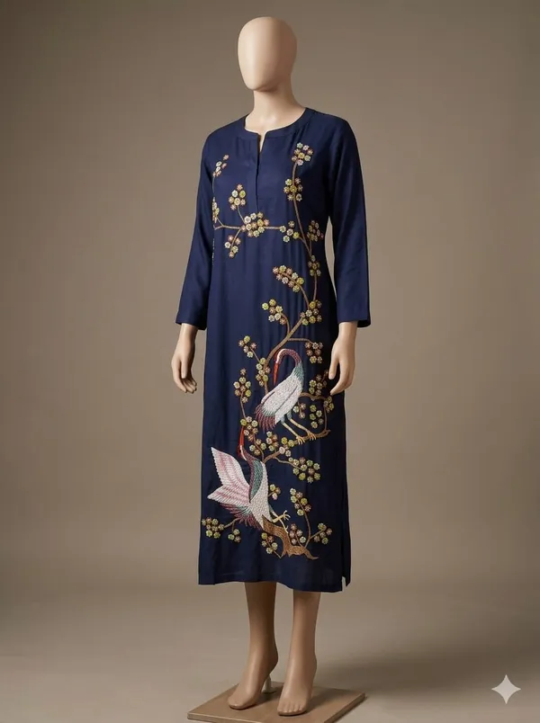 Navy_Embroidered_Straight_Kurta_for_Women
