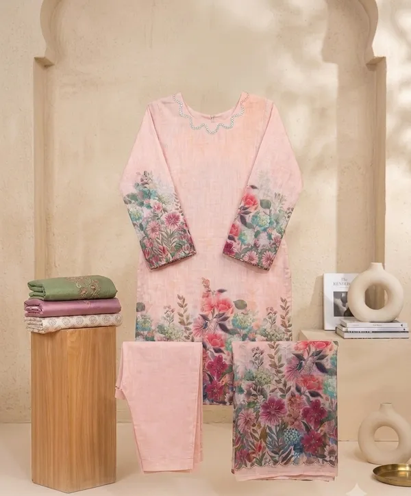 Pink_Floral_Print_Straight_Kurta_Set_For_Women
