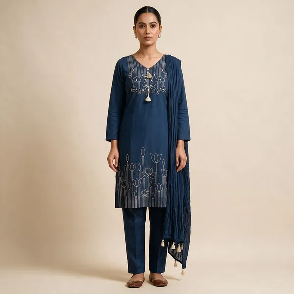Blue_Pure_Cotton_Straight_Embroidered_Kurta_Set_For_Women