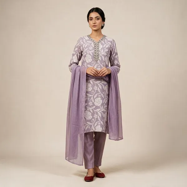 Purple_Cotton_Silk_Straight_Floral_Print_Kurta_Set_For_Women