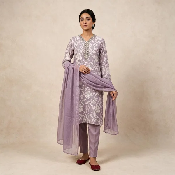 Purple_Cotton_Silk_Straight_Floral_Print_Kurta_Set_For_Women