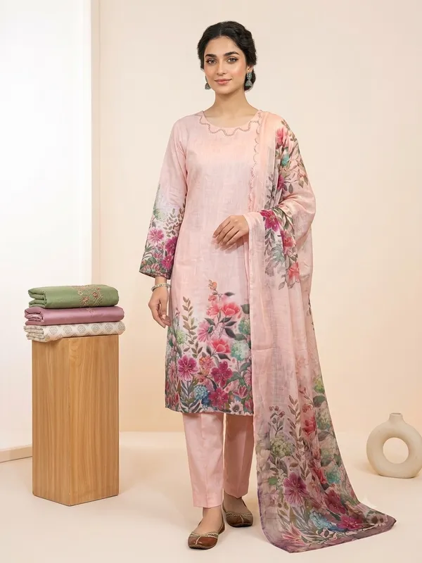 Pink_Floral_Print_Straight_Kurta_Set_For_Women