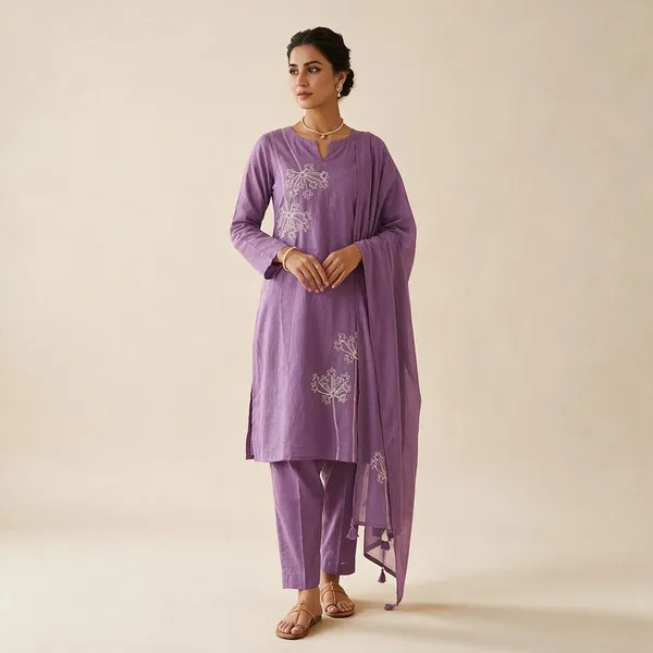 Purple_Pure_Cotton_Embroidered_Kurta_Set_For_Women