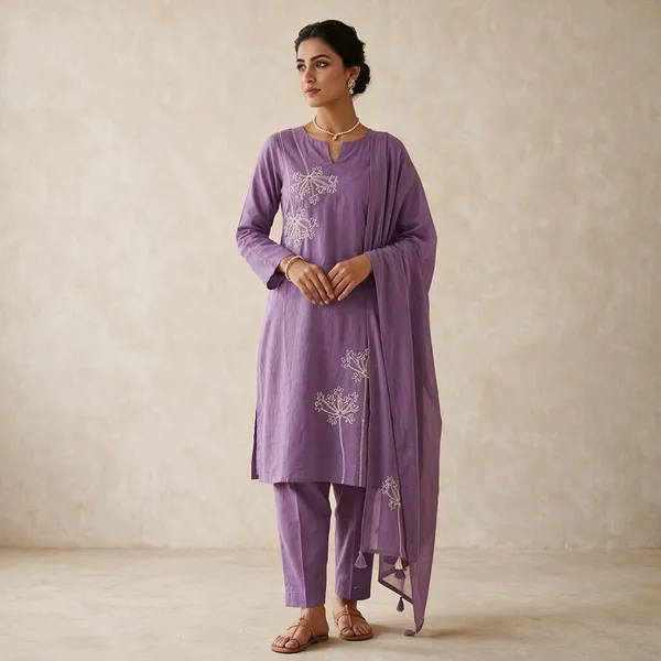 Purple_Pure_Cotton_Embroidered_Kurta_Set_For_Women