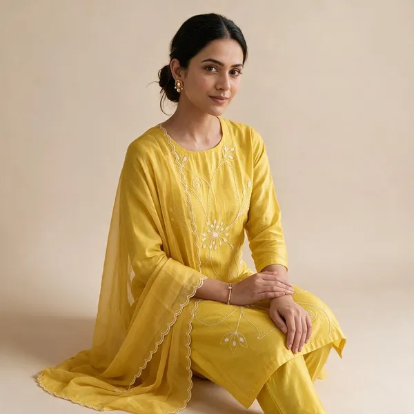 Yellow_Roman_Silk_Straight_Embroidered_Kurta_Set_For_Women
