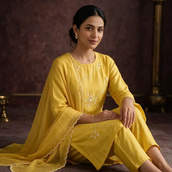 Yellow_Roman_Silk_Straight_Embroidered_Kurta_Set_For_Women