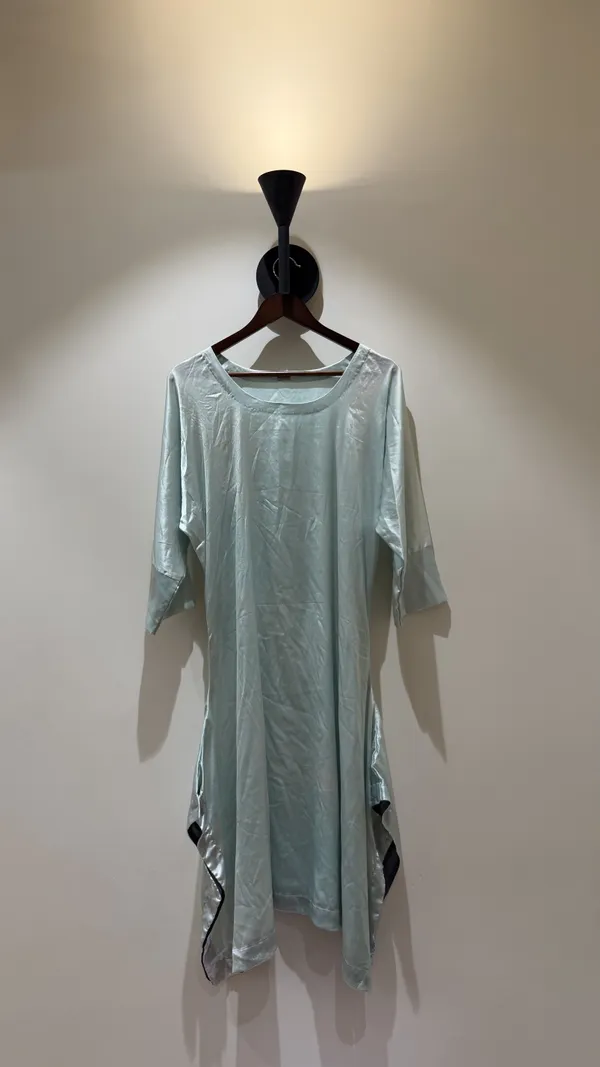Mint_Modal_Silk_Straight_Kurta_For_Women