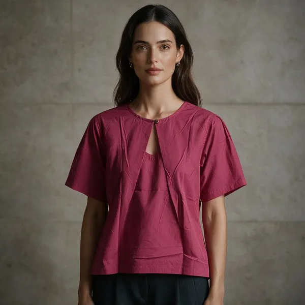 Pink_Cotton_Peplum_Top_For_Women