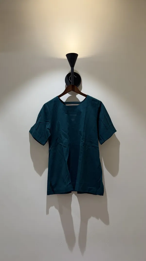 Teal_Cotton_Straight_Kurta_For_Women