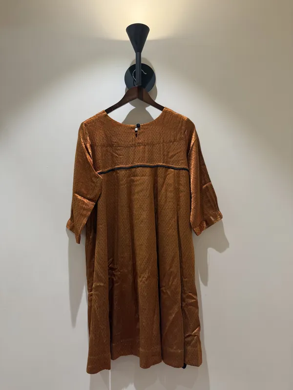 Brown_Gajji_Silk_A-Line_Kurta_For_Women