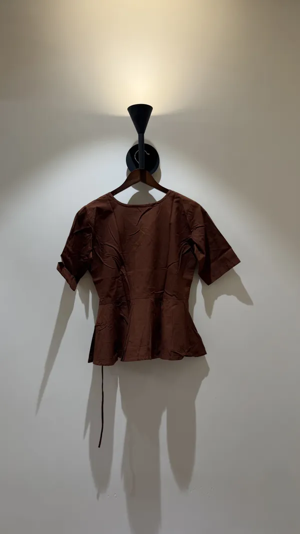 Brown_Cotton_Peplum_Top_For_Women