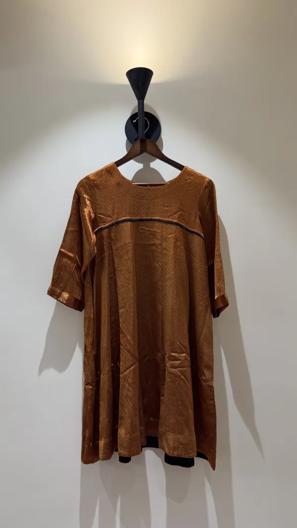 Brown_Gajji_Silk_A-Line_Kurta_For_Women