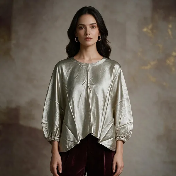 Silver_Gajji_Silk_Top_For_Women