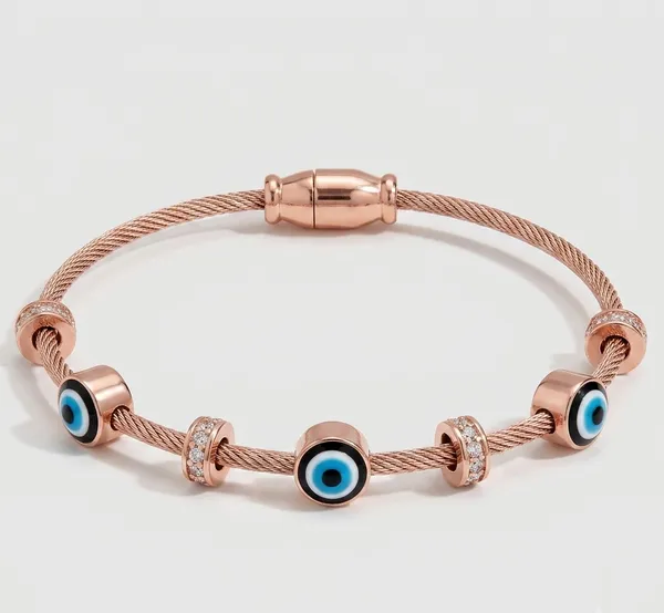 Rose_Gold_Brass_Evil_Eye_Magnetic_Snap_Bracelet_For_Women