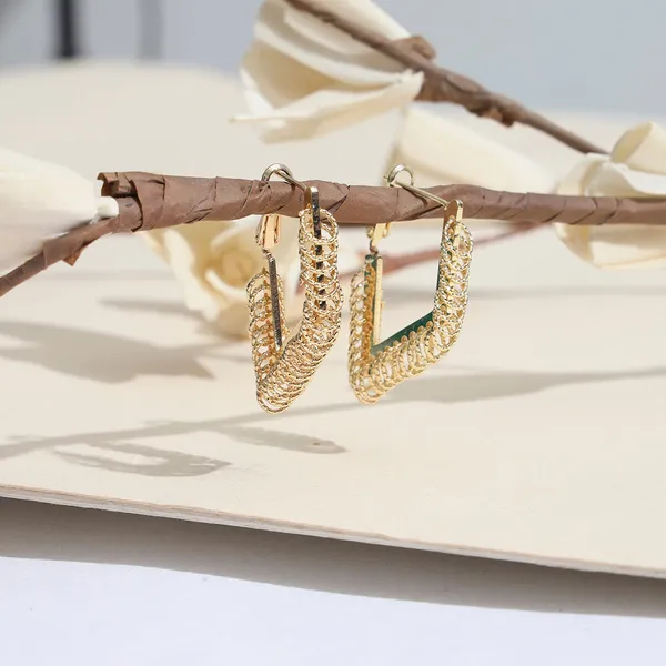 Gold_Tone_Rhombus_Chain_Hoop_Earrings_Default_Title