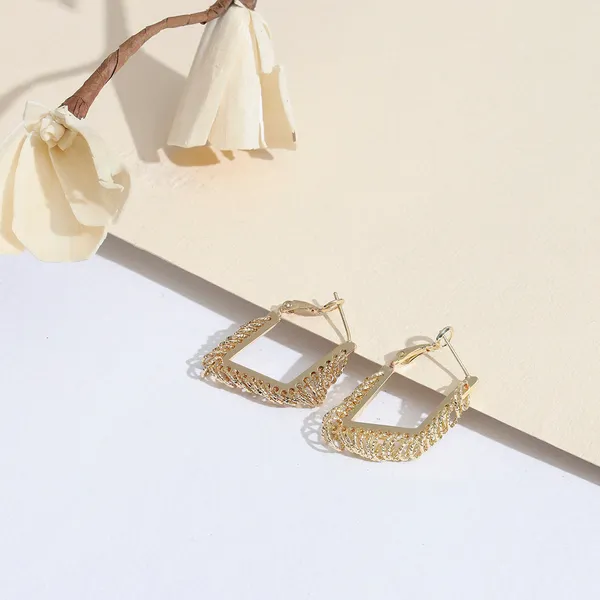 Gold_Tone_Rhombus_Chain_Hoop_Earrings_Default_Title