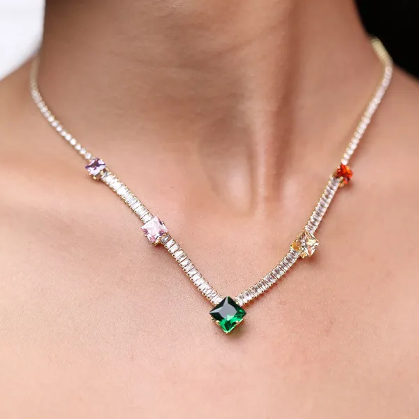 Stainless_Steel_Multicoloured_Stones_Necklace_Set_Default_Title