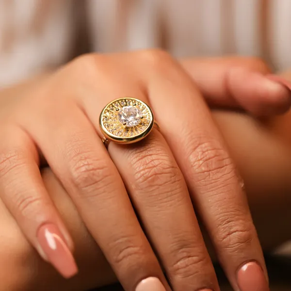 Stainless_Steel_Stone_Oval_Statement_Ring_Gold