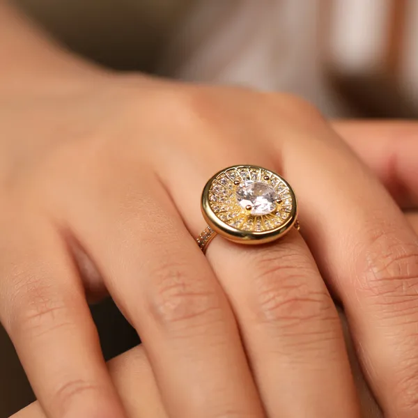 Stainless_Steel_Stone_Oval_Statement_Ring_Gold