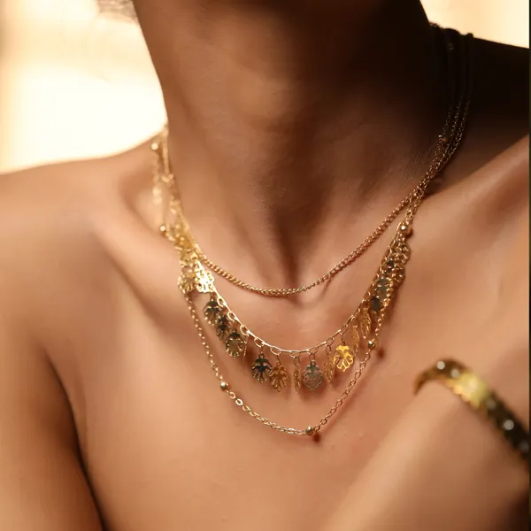 Multilayered_Triple_Chain_With_Leaf_Pendants_Necklace_Default_Title