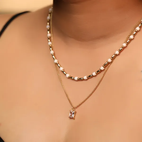 Gold_Plated_Stainless_Steel_Multi_Layered_Necklace_With_Stone_Pendant_Default_Title