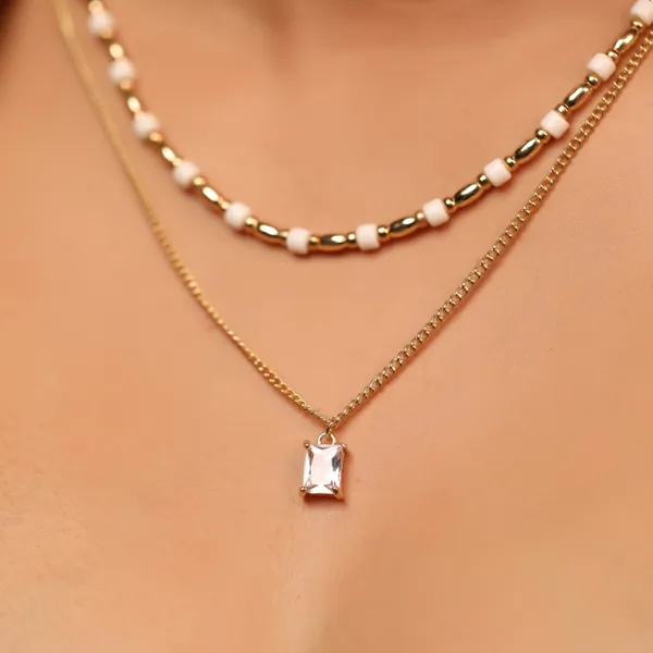 Gold_Plated_Stainless_Steel_Multi_Layered_Necklace_With_Stone_Pendant_Default_Title