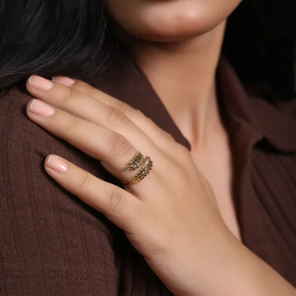 Leaf_Shaped_Open_Titanium_Steel_Stainless_Steel_Adjustable_Ring_Default_Title